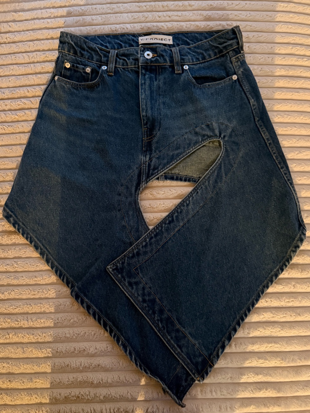 Y/Project Asymmetric Denim Skirt